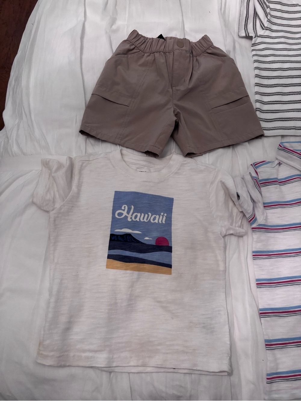 Janie and Jack White Tee with Hawaii Graphic